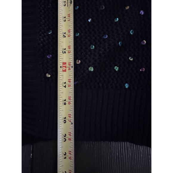 Moe Black Open Mesh Iridescent Sequins Whimsigoth Fairy Grunge Cardigan Size 3X - Picture 6 of 9